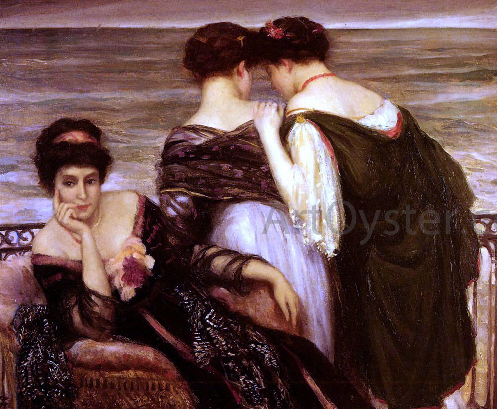 Henry Caro-Delvaille Sur La Terrasse, Biarritz - Hand Painted Oil Painting