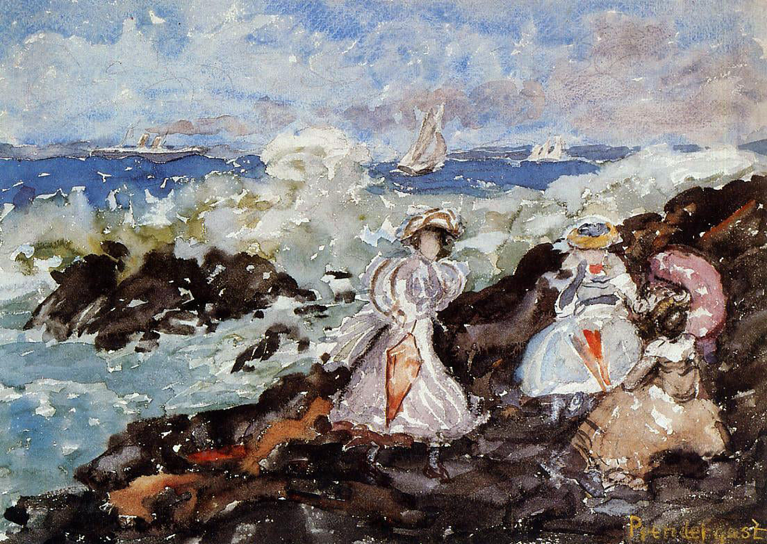 Maurice Prendergast Surf, Cohasset - Hand Painted Oil Painting