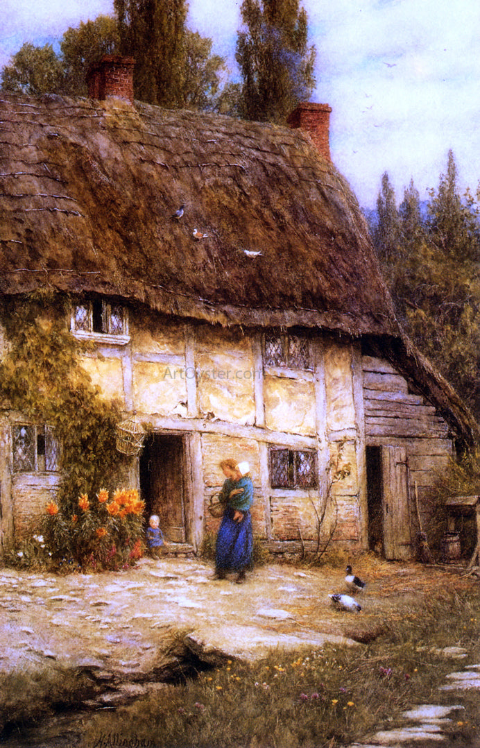 Helen Allingham A Surrey Farmhouse - Hand Painted Oil Painting