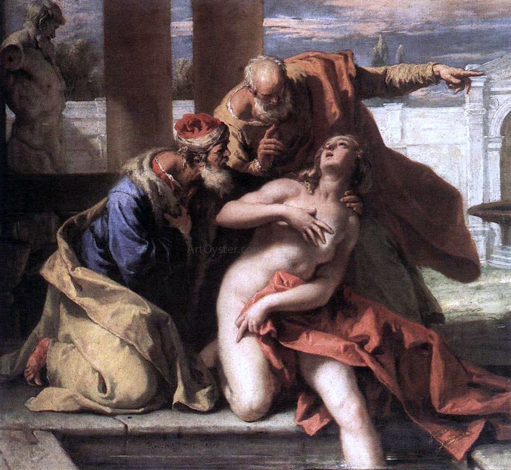 Sebastiano Ricci Susanna and the Elders - Hand Painted Oil Painting