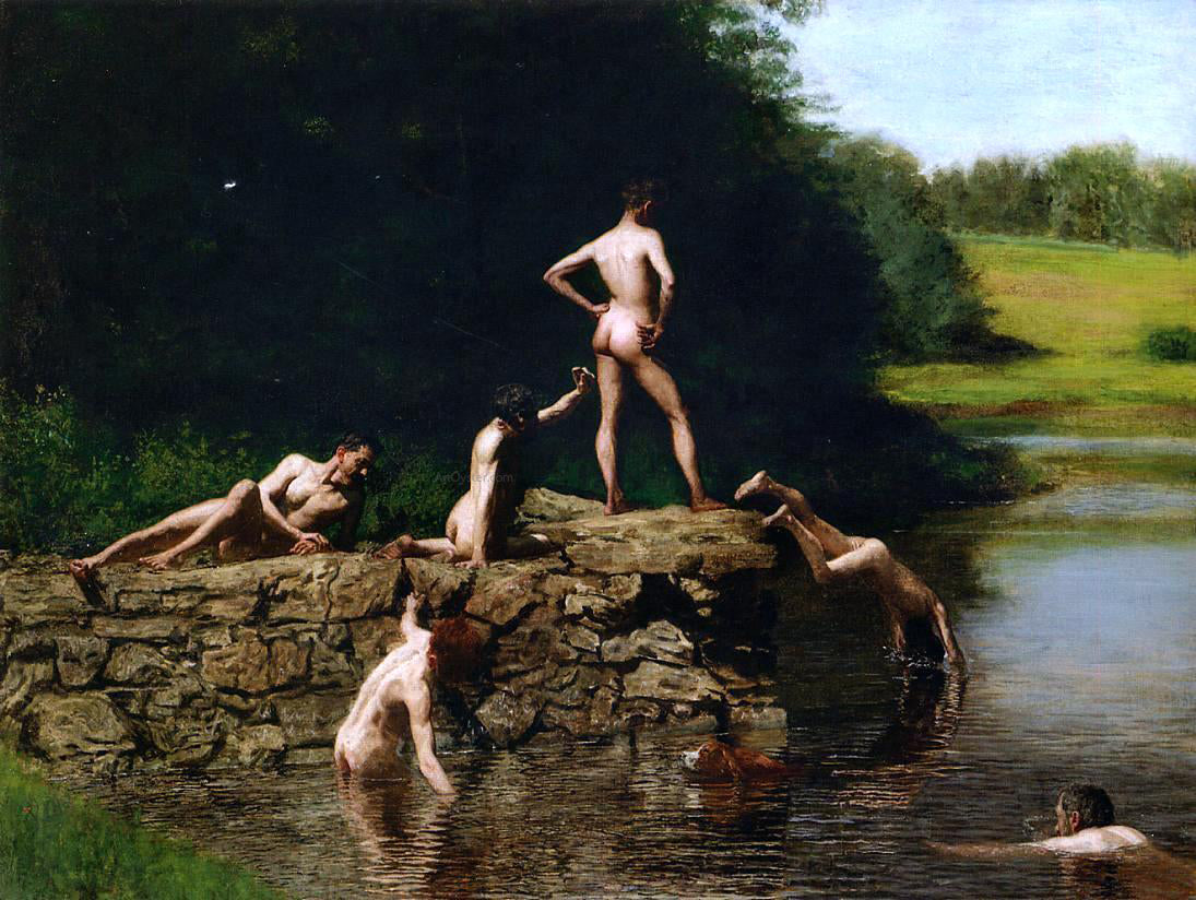 Thomas Eakins Swimming - Hand Painted Oil Painting