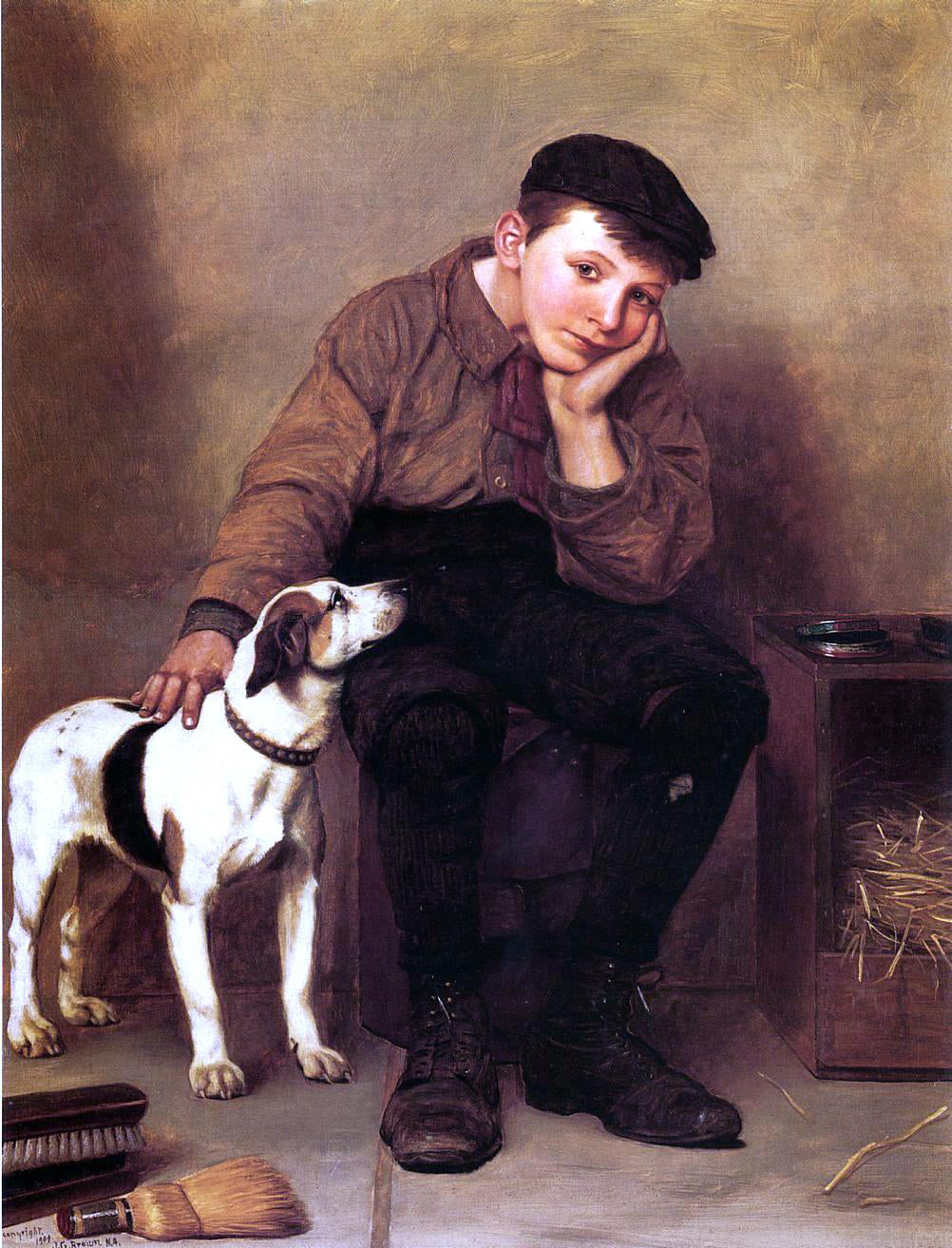 John George Brown Sympathy - Hand Painted Oil Painting