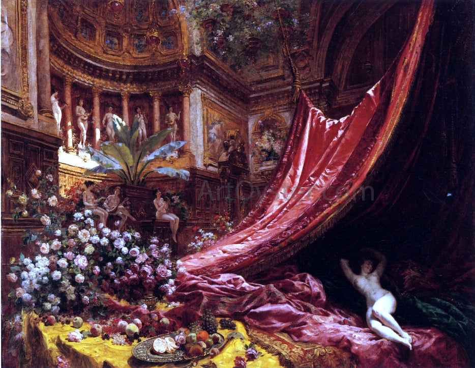 Louis Beroud Symphony in Red and Gold - Hand Painted Oil Painting