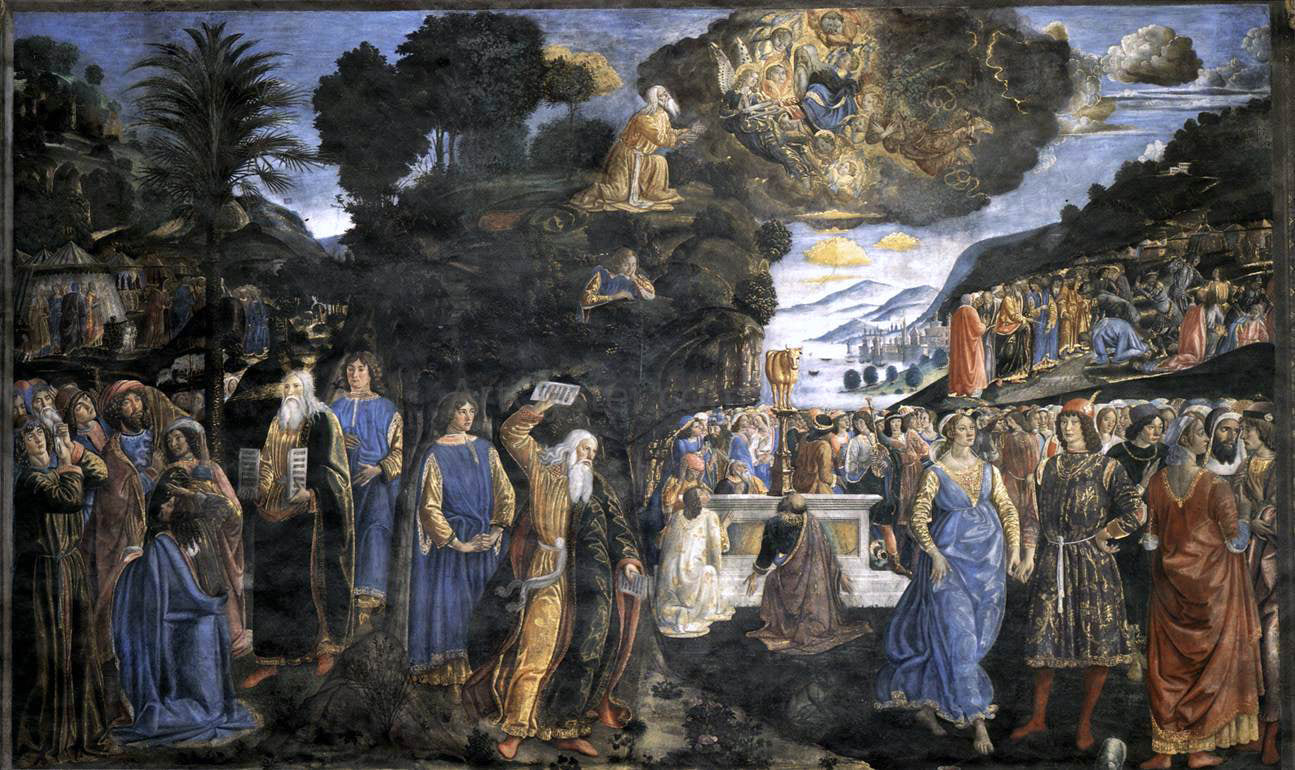 Cosimo Rosselli Tables of the Law with the Golden Calf - Hand Painted Oil Painting
