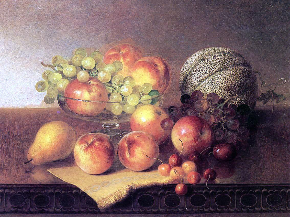 Robert Spear Dunning Tabletop Still Life with Fruit - Hand Painted Oil Painting