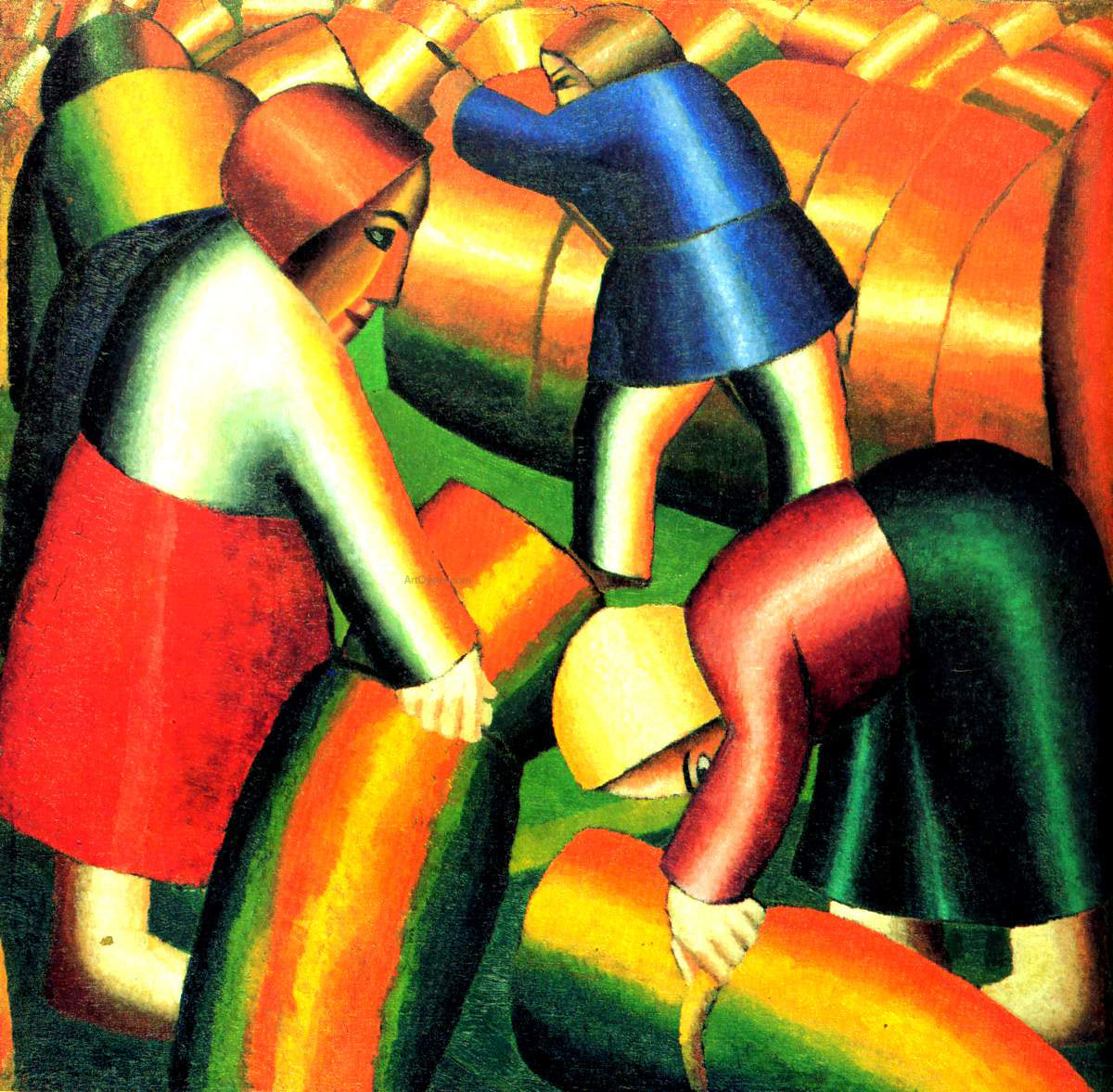 Kazimir Malevich Taking in the Harvest - Hand Painted Oil Painting