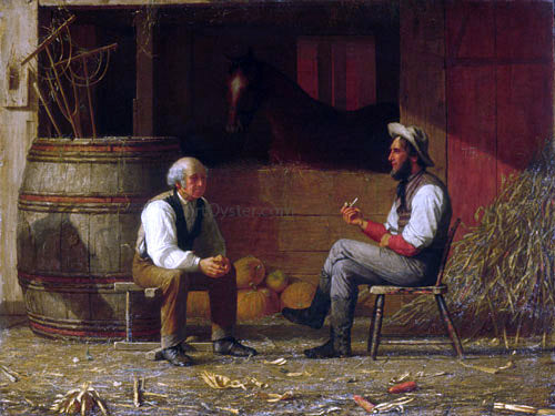  Enoch Wood Perry Talking It Over - Hand Painted Oil Painting