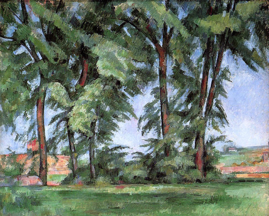 Paul Cezanne Tall Trees at the Jas de Bouffan - Hand Painted Oil Painting