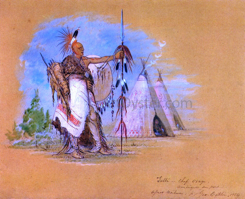 George Catlin Tal-Lee, a Warrior of Distinction - Hand Painted Oil Painting