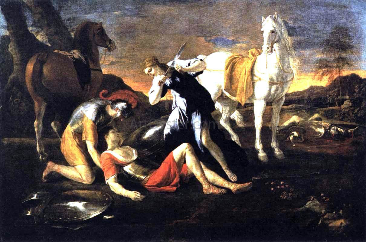 Nicolas Poussin Tancred and Erminia - Hand Painted Oil Painting