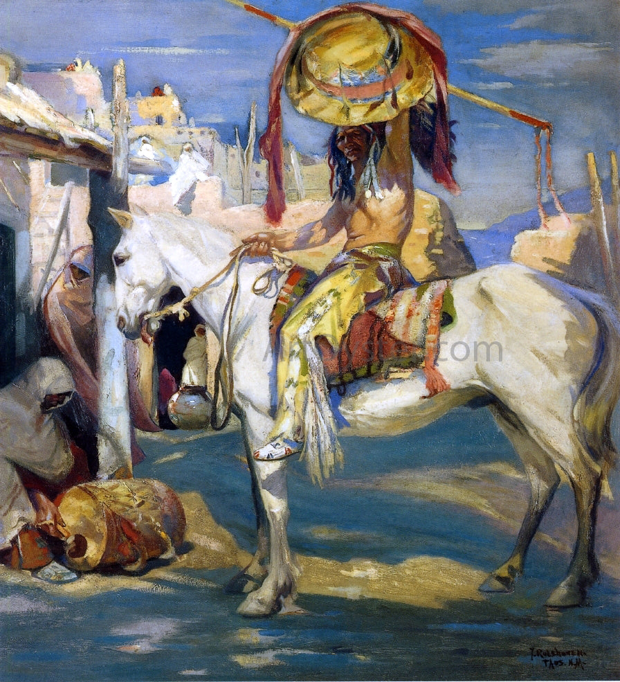 Julius Rolshoven Taos War Chief - Hand Painted Oil Painting