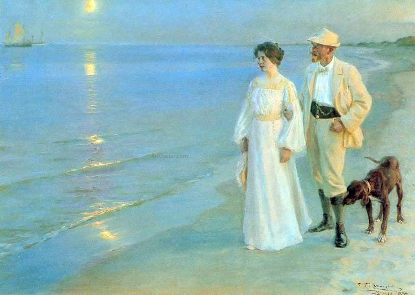 Peder Severin Kroyer Tarde de Verano en Skagen - Hand Painted Oil Painting