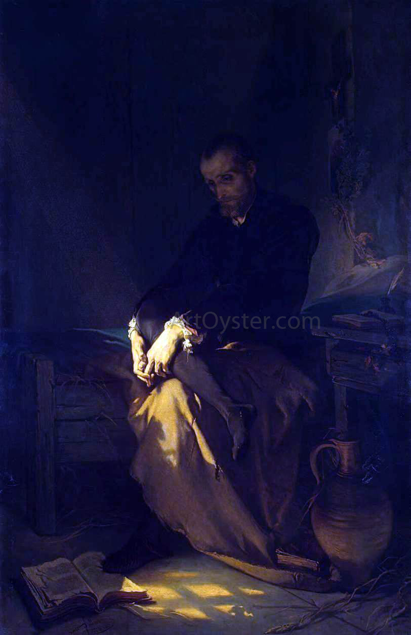 Louis Gallait Tasso in the Prison - Hand Painted Oil Painting