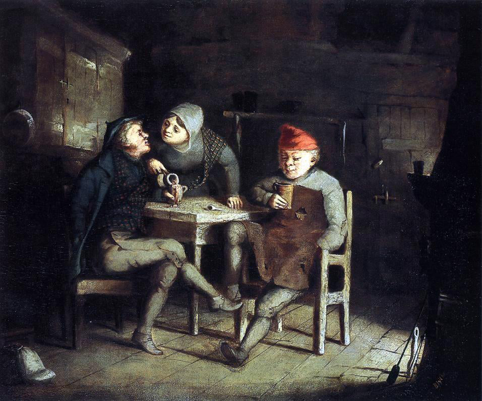 David Gilmore Blythe Tavern Scene - Hand Painted Oil Painting