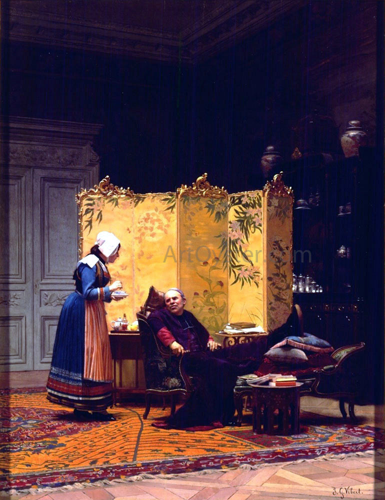 Jehan-Georges Vibert Tea for the Bishop - Hand Painted Oil Painting
