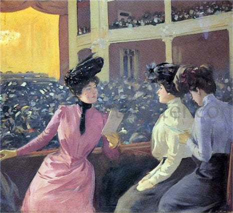 Ramon Casas Teatre Novedades - Hand Painted Oil Painting