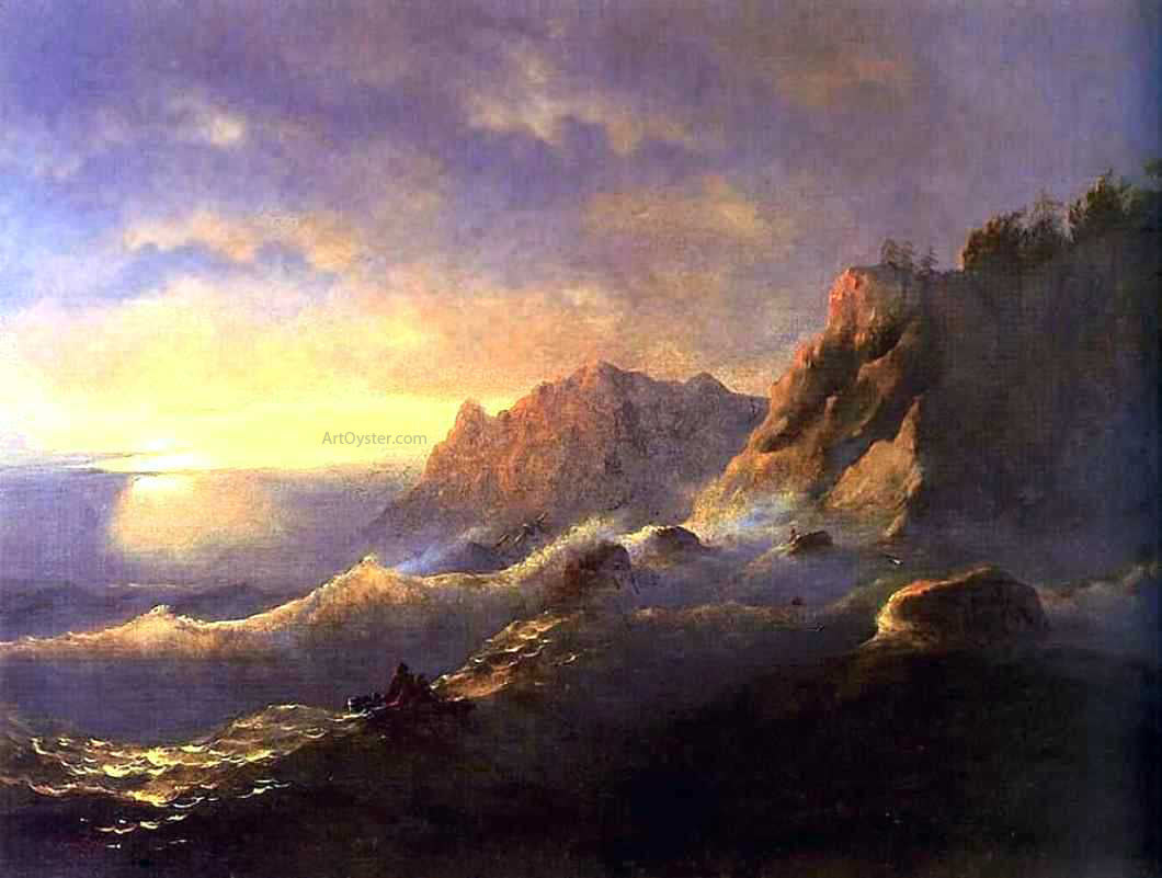 Ivan Constantinovich Aivazovsky Tempest, Sunset - Hand Painted Oil Painting