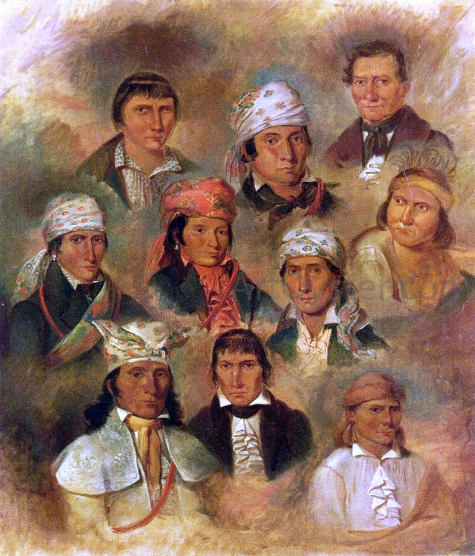 George Winter Ten Potawatomi Chiefs - Hand Painted Oil Painting
