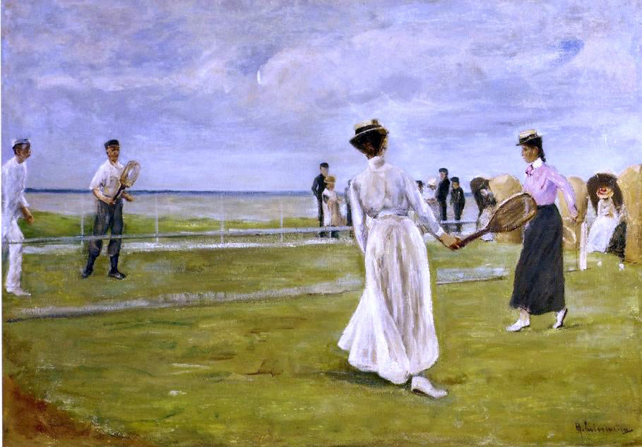  Max Liebermann Tennis Game by the Sea - Hand Painted Oil Painting