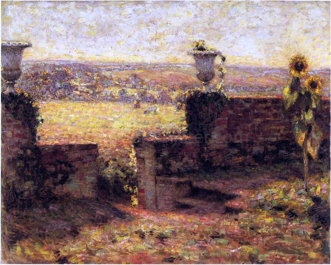 Henri Le Sidaner A Terrace in Gerberoy - Hand Painted Oil Painting