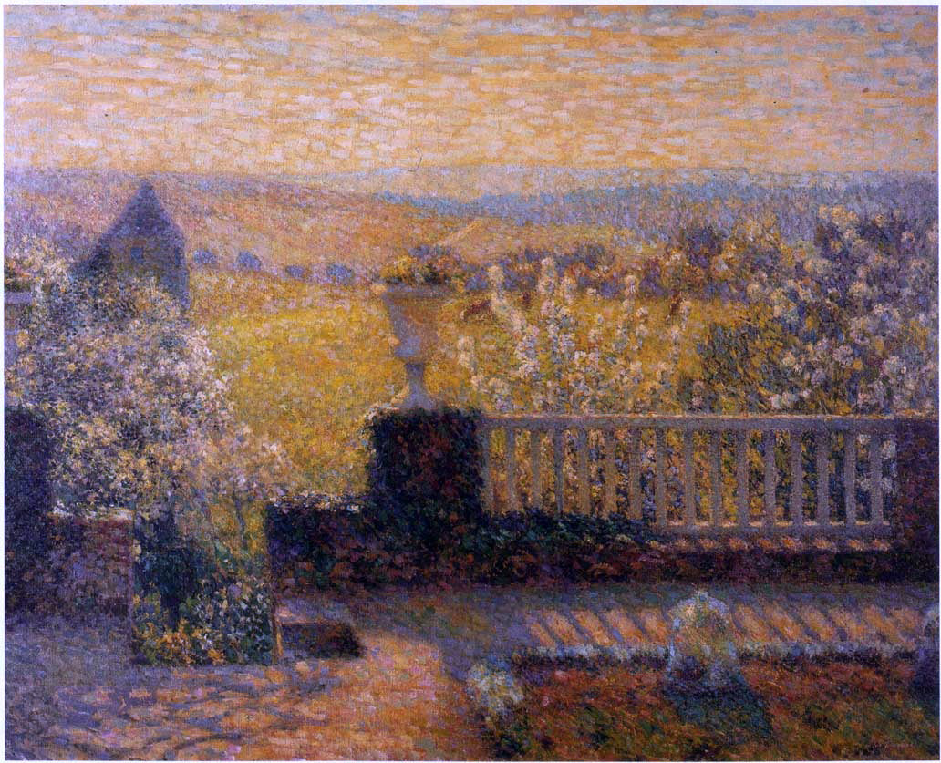 Henri Le Sidaner Terrace in Springtime - Hand Painted Oil Painting