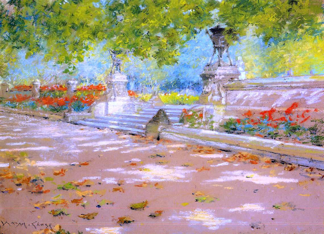 William Merritt Chase Terrace, Prospect Park - Hand Painted Oil Painting