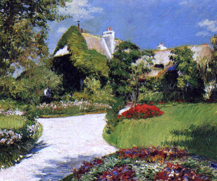 Gustave Caillebotte Thatched Cottage at Trouville - Hand Painted Oil Painting