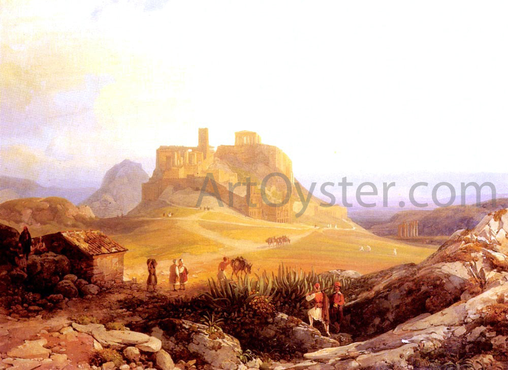 Thomas Ender The Acropolis, Athens - Hand Painted Oil Painting