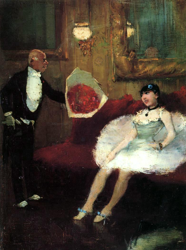 Jean-Louis Forain The Admirer - Hand Painted Oil Painting