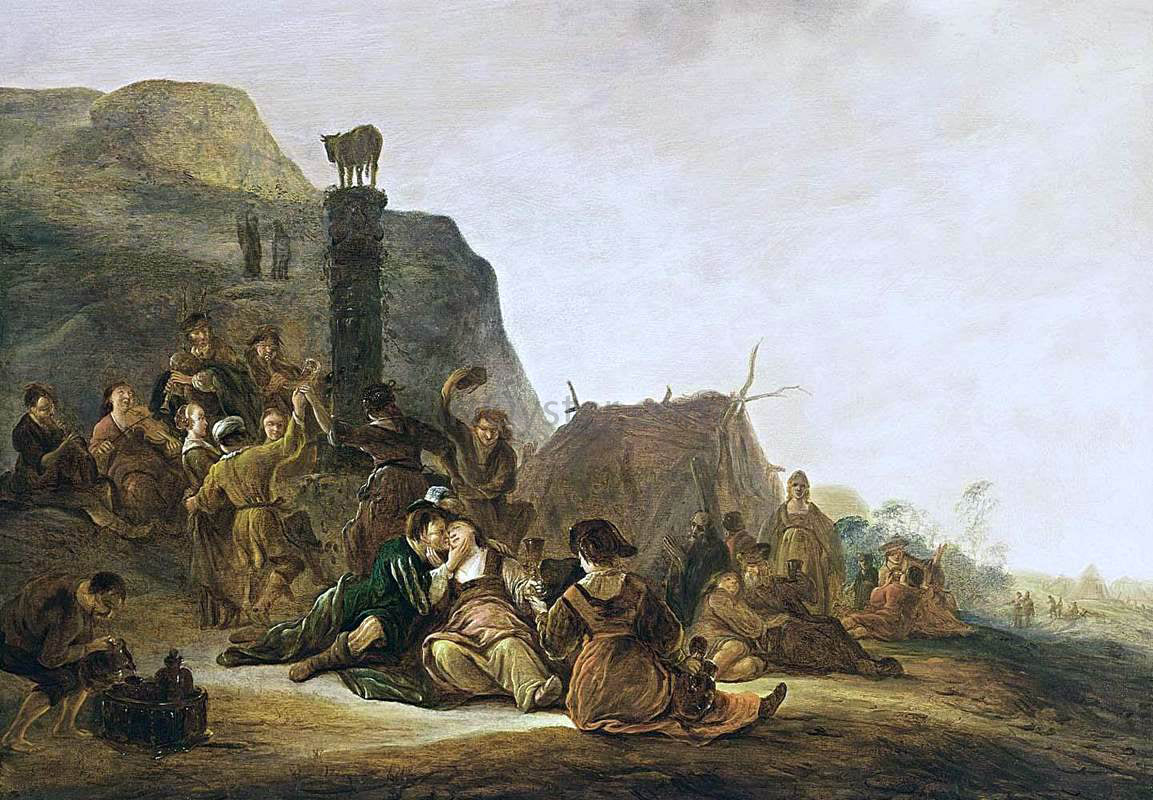 Gerrit De Wet The Adoration of the Golden Calf - Hand Painted Oil Painting