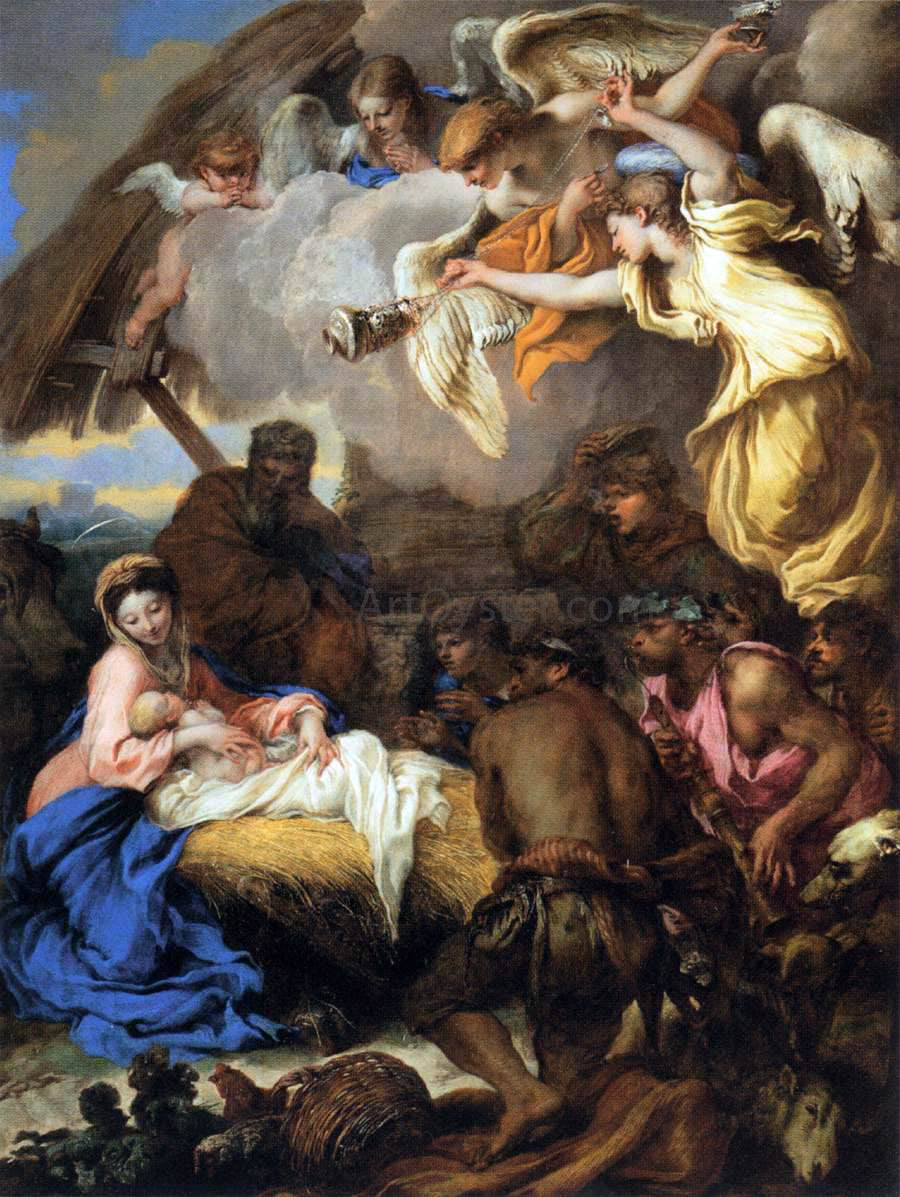 Giovanni Benedetto Castiglione The Adoration of the Shepherds - Hand Painted Oil Painting