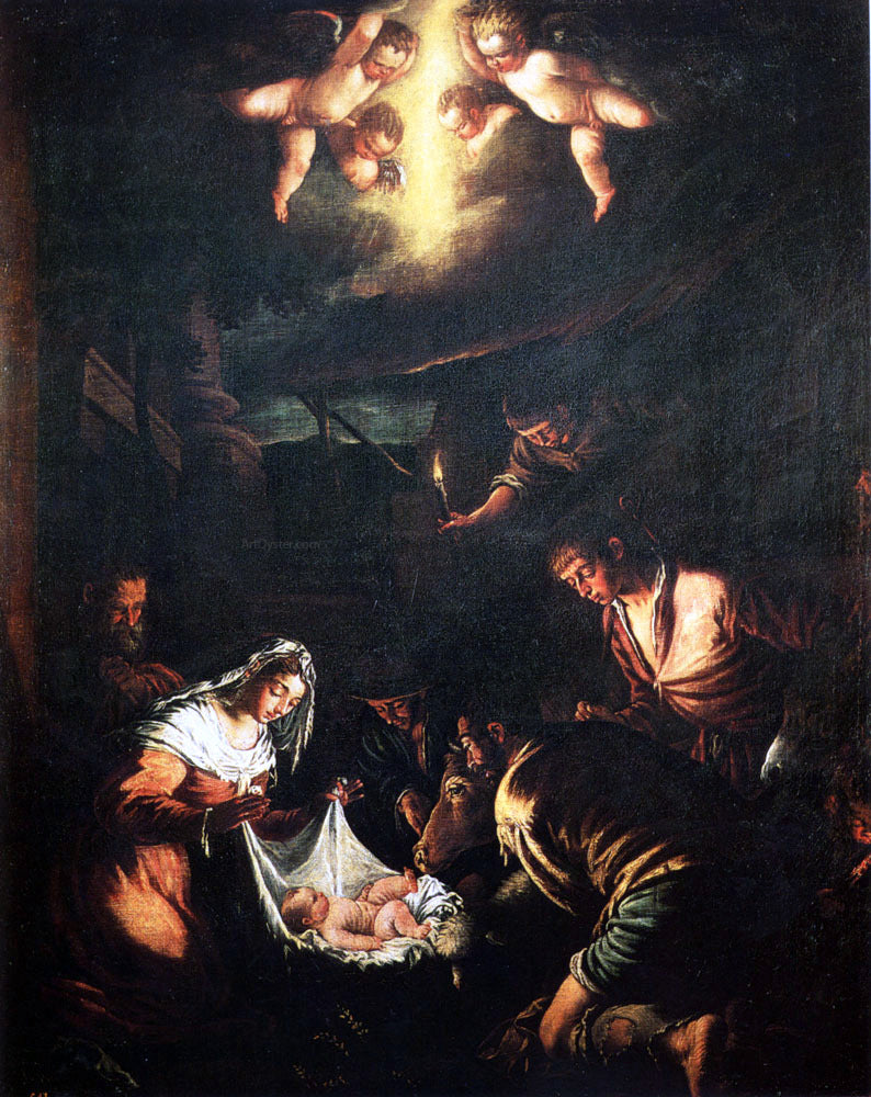  Jacopo Bassano The Adoration of the Shepherds - Hand Painted Oil Painting