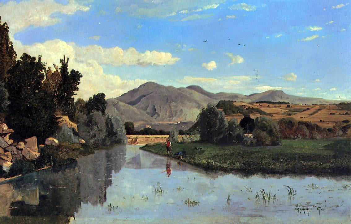 Paul-Camille Guigou The Aiguebrun River at Lourmarin - Hand Painted Oil Painting