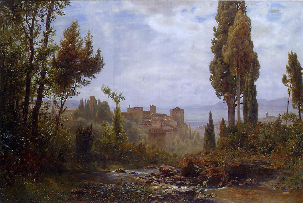 Ernst Karl Eugen Koerner The Alhambra - Hand Painted Oil Painting