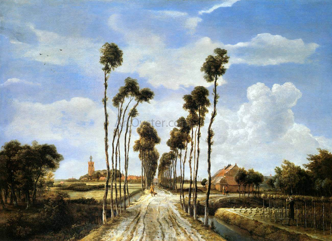 Meyndert Hobbema The Alley at Middelharnis - Hand Painted Oil Painting