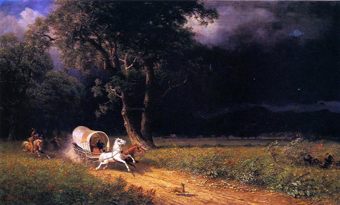 Albert Bierstadt The Ambush - Hand Painted Oil Painting