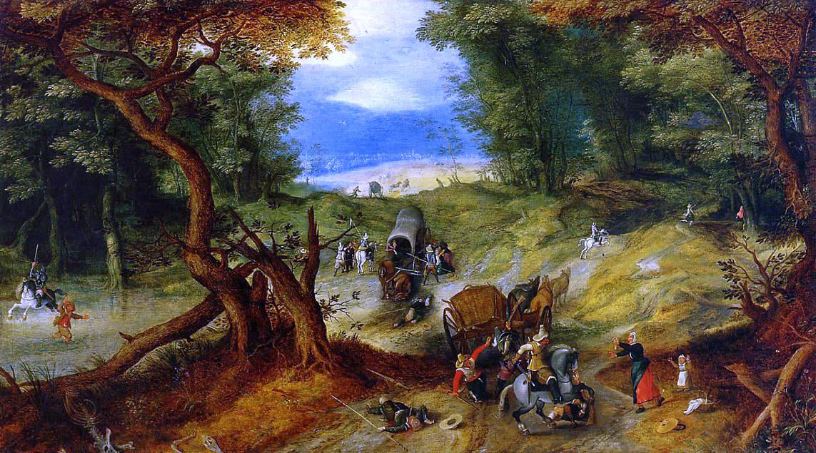 The Elder Jan Bruegel The Ambush - Hand Painted Oil Painting