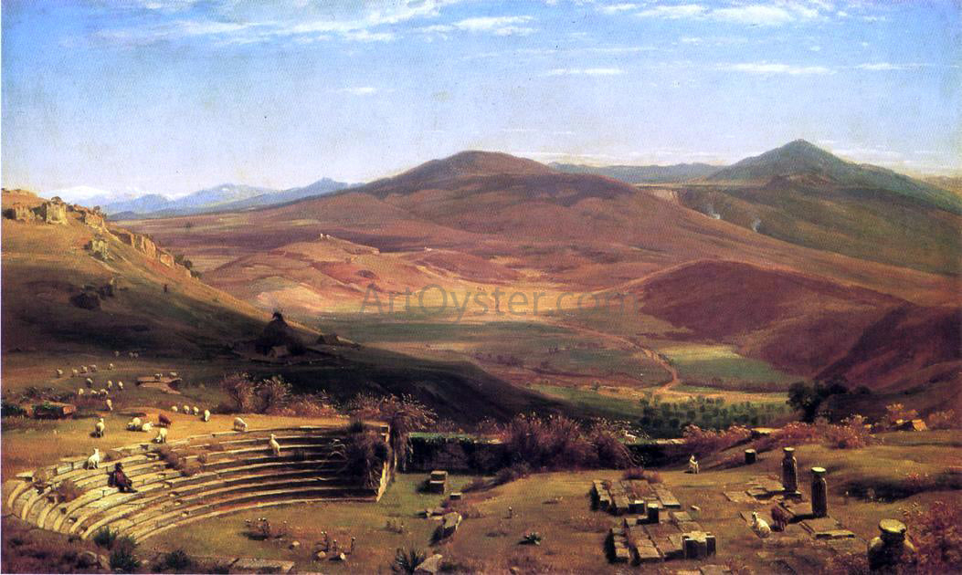 Thomas Worthington Whittredge The Amphitheatre of Tusculum and Albano Mountains, Rome - Hand Painted Oil Painting