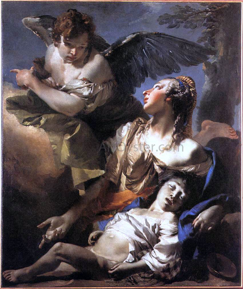  Giovanni Battista Tiepolo The Angel Succouring Hagar - Hand Painted Oil Painting