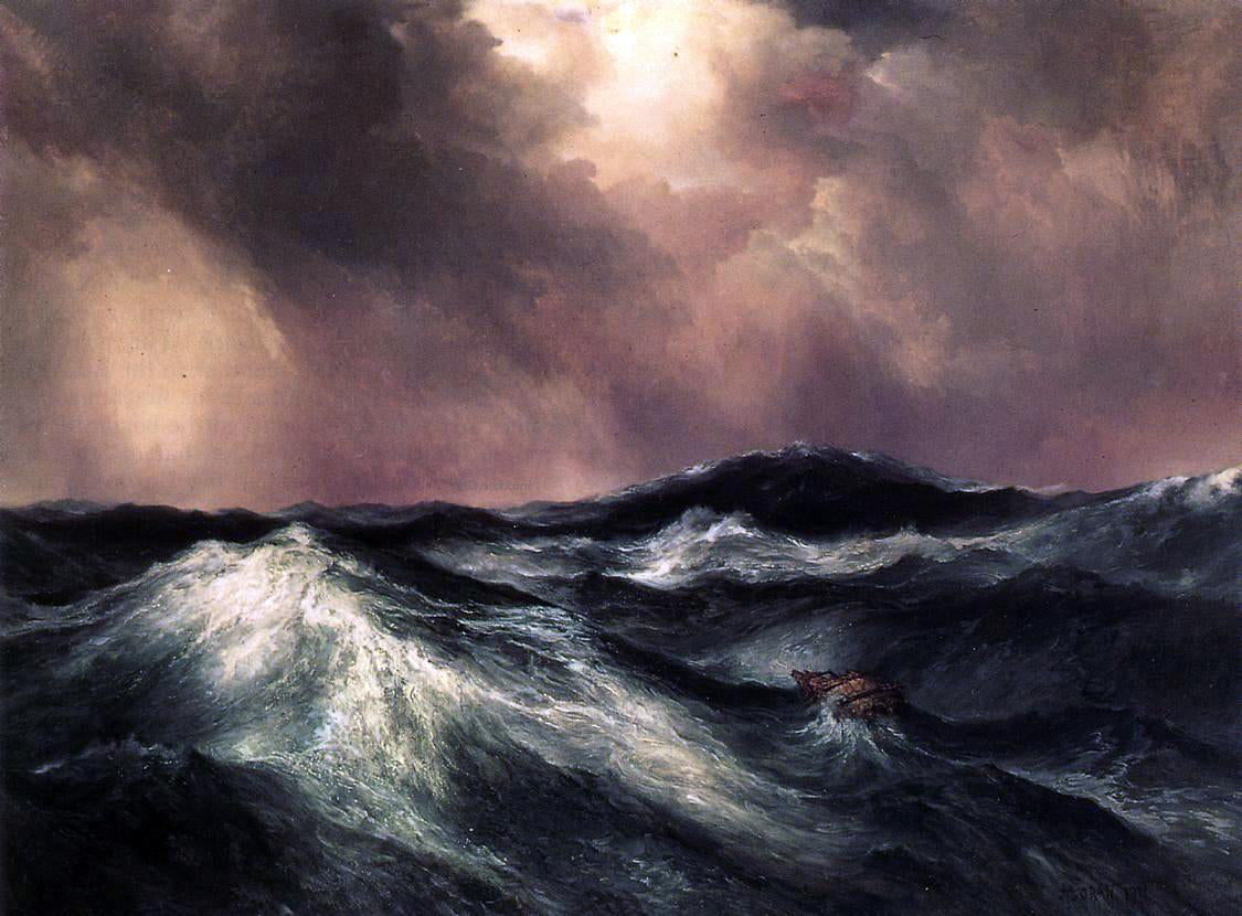 Thomas Moran The Angry Sea - Hand Painted Oil Painting