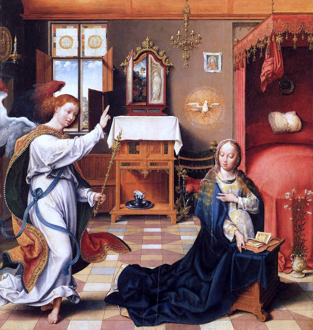 Joos Van Cleve The Annunciation - Hand Painted Oil Painting