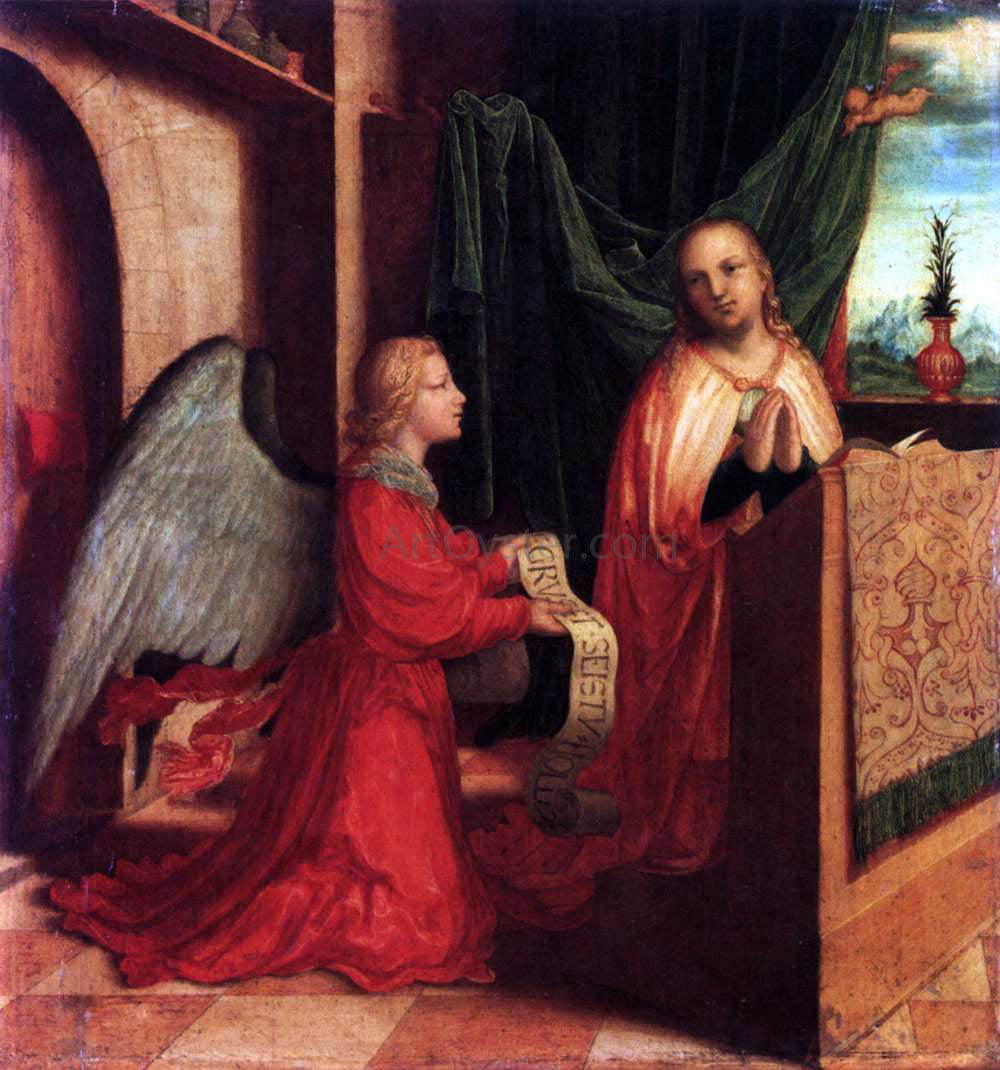 Master ab Monogram The Annunciation - Hand Painted Oil Painting