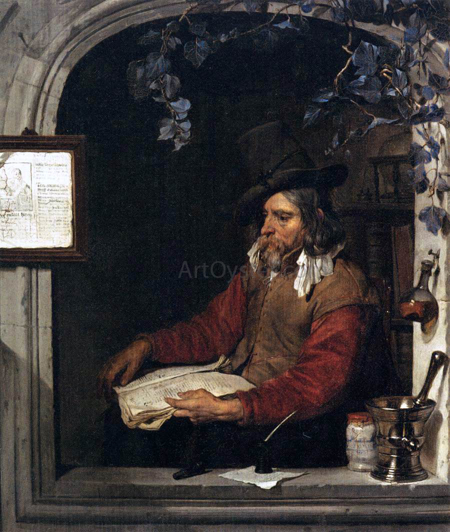 Gabriel Metsu The Apothecary (The Chemist) - Hand Painted Oil Painting