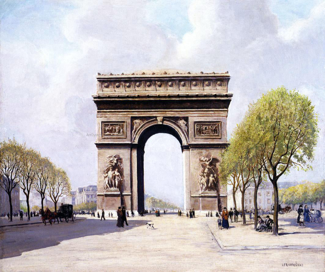 Jean-Francois Raffaelli The Arc de Triomphe - Hand Painted Oil Painting