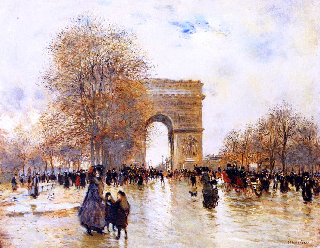 Jean-Francois Raffaelli The Arc de Triomphe, Autumn Effect - Hand Painted Oil Painting