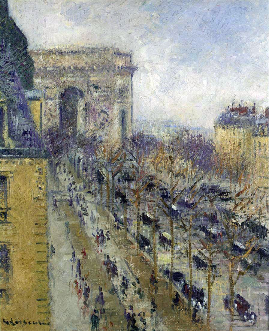 Gustave Loiseau The Arc de Triomphe - Friedland Avenue - Hand Painted Oil Painting
