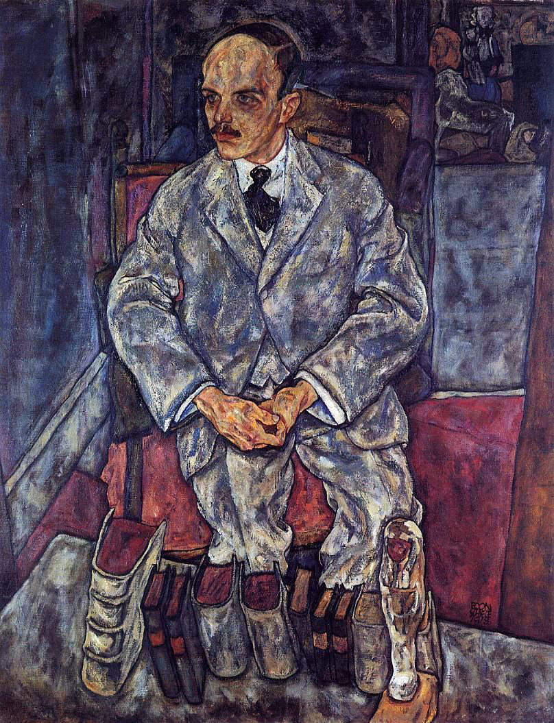 Egon Schiele The Art Dealer Guido Arnot - Hand Painted Oil Painting