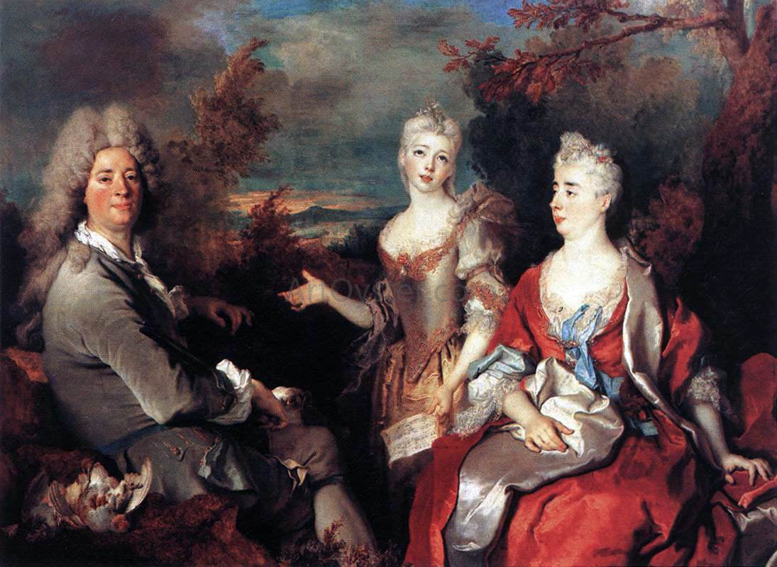 Nicolas De Largilliere The Artist and his Family - Hand Painted Oil Painting