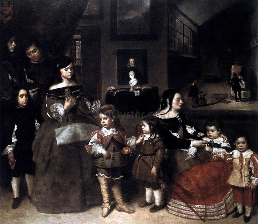 Juan Bautista Martinez Del Mazo The Artist's Family - Hand Painted Oil Painting