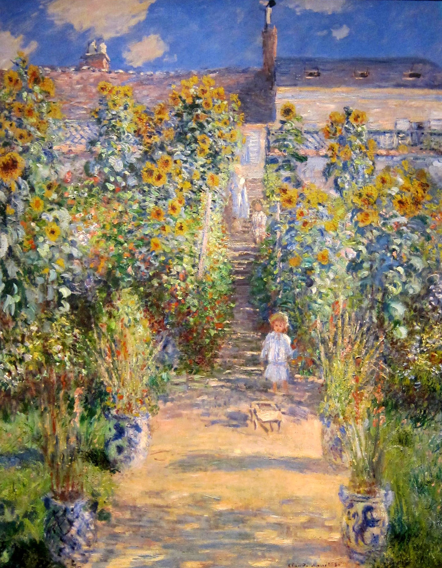 Claude Oscar Monet The Artist's Garden at Vetheuil - Hand Painted Oil Painting